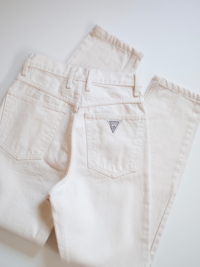 80-90s GUESS white denim pants