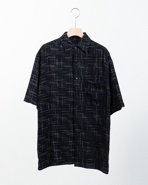 all over patterned linen × rayon short sleeve shirt