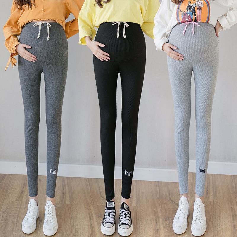 【新作】【送料無料】 マタニティウェア2020春と秋の新しいスレッドハイウエスト妊婦パンツ、ファッションレター刺繍妊娠中のベリーリフトレギンス-アリババ スプリング 春物 オータム 秋物 expec288978934059