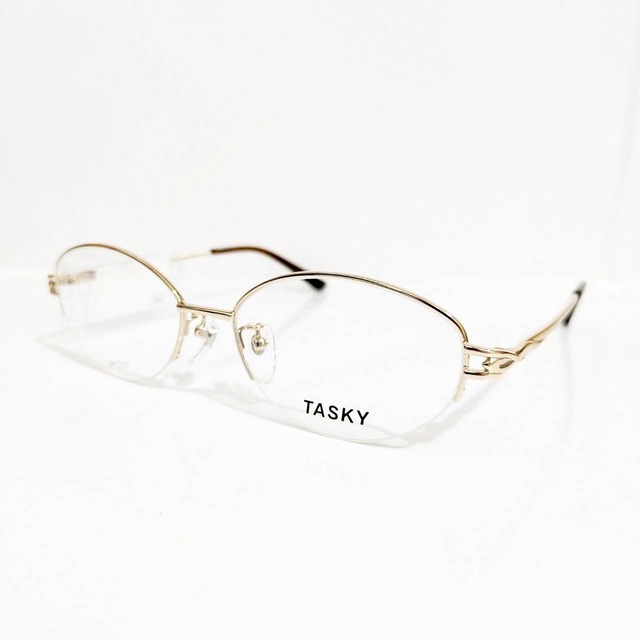 【TASKY】オーバルナイロールフレーム　ゴールド