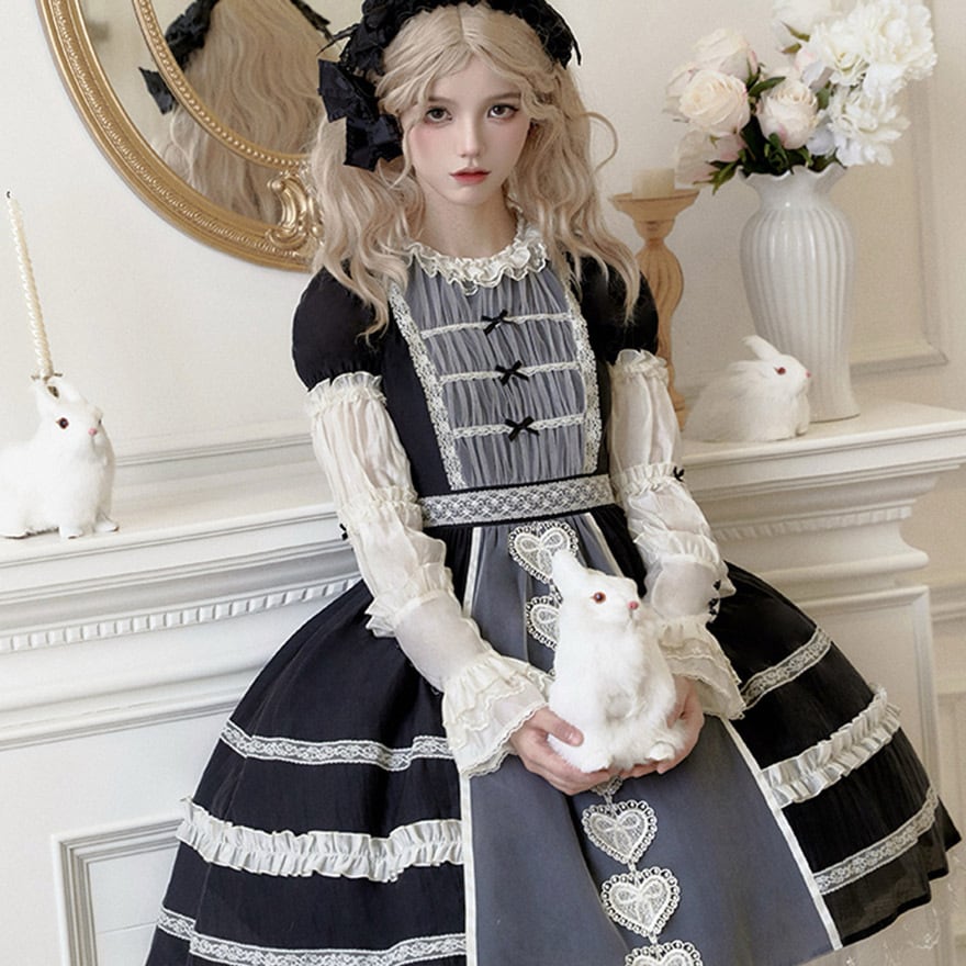 サブカル 服 地雷系 通販 アームカバー 付け袖 リボン 日除け 紫外線対策 伸縮性 クラロリ レトロ かわいい 量産型