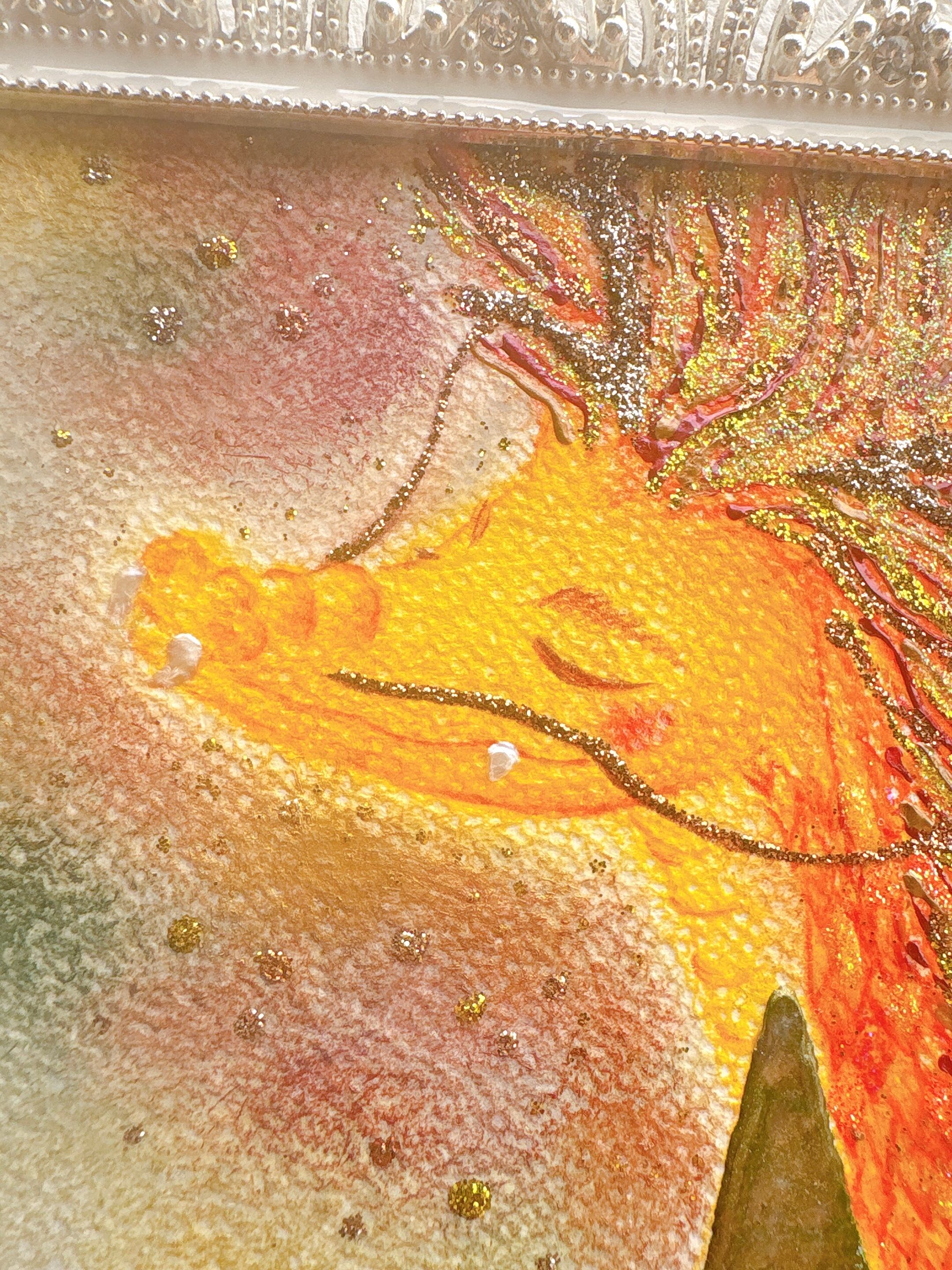 一点もの原画【オレンジ龍】豊かさと希望の象徴 インスピレーション 龍