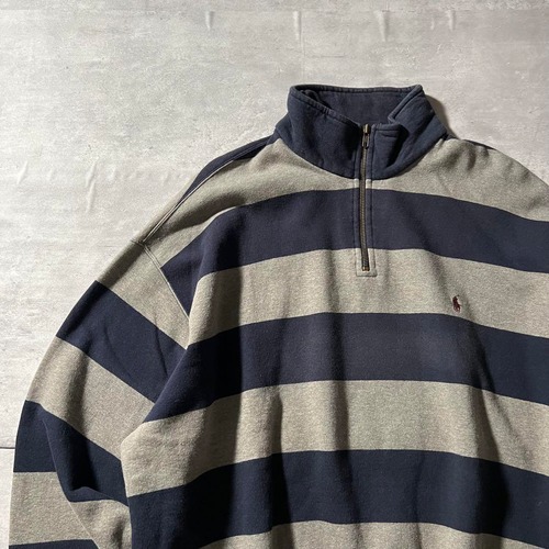 Polo by Ralph Lauren / halfzip border sweat size XL