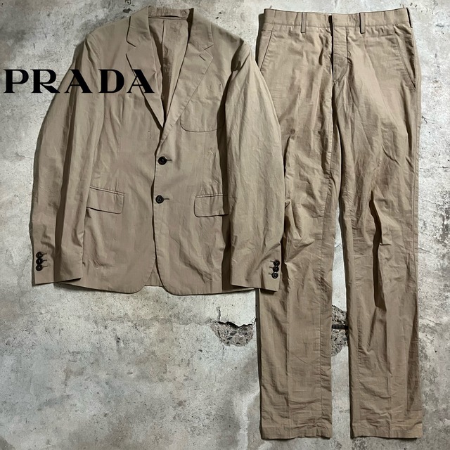 〖PRADA〗cotton beige setup suit/プラダ コットン セットアップ スーツ/