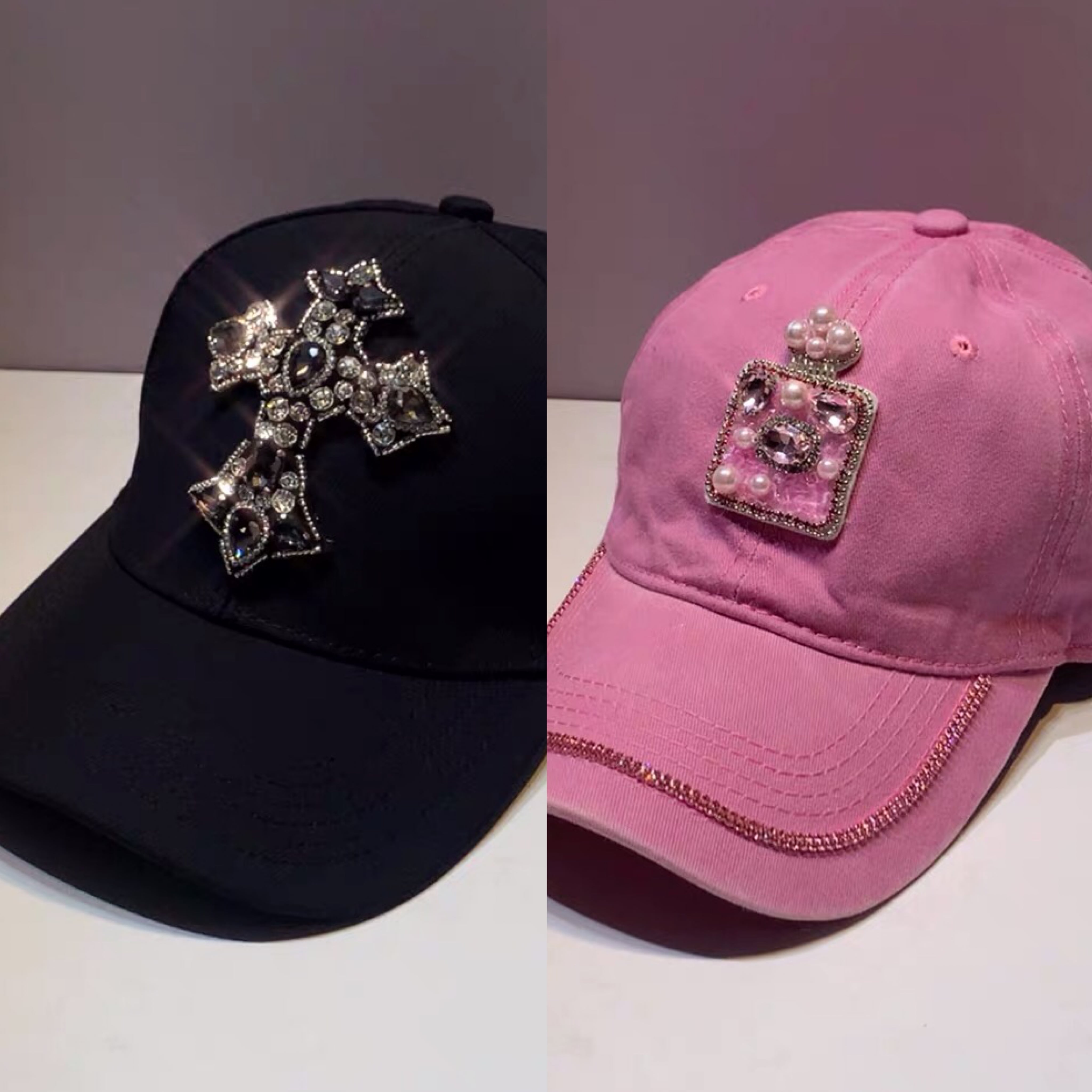 キャップ ピンク 黒 クロス サンバイザー モノトーン 白黒 カメリア