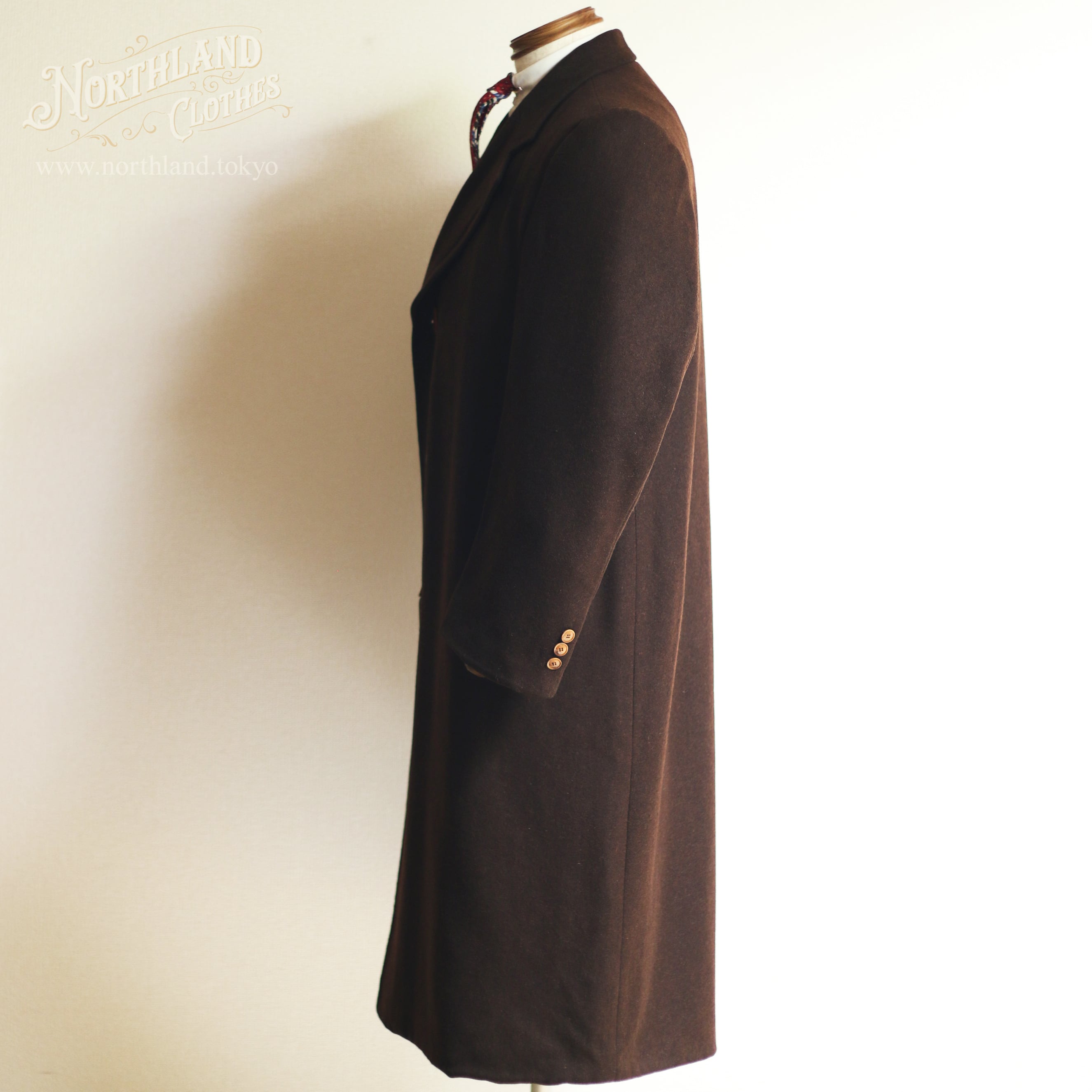 【SOLD】1930年代 - 40年代 ヴィンテージ ロング コート 日本製 シングル ブラウン
