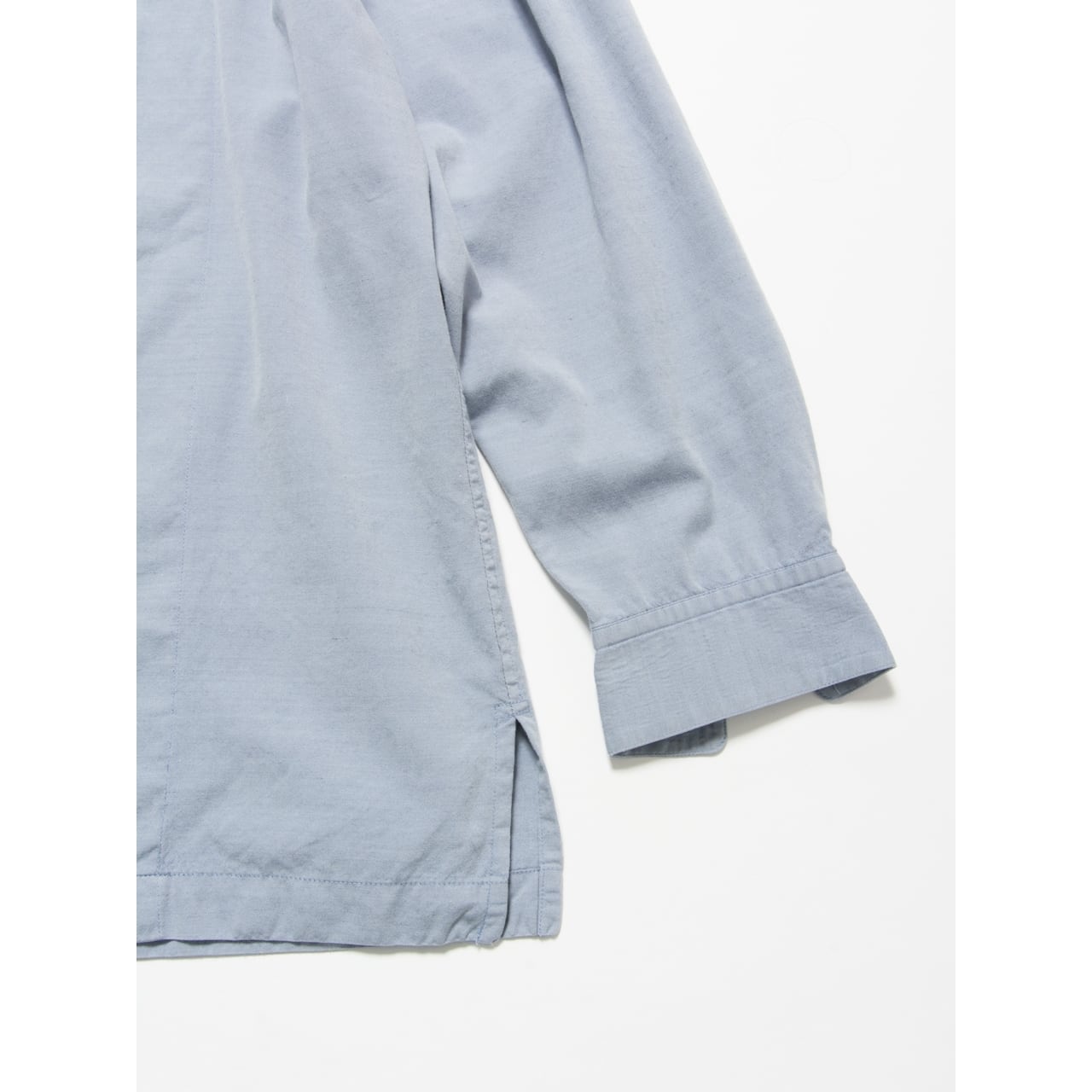 【ISSEY MIYAKE】Made in Japan cotton-wool stand collar pleated shirt（イッセイミヤケ 日本製スタンドカラープリーツシャツ）3d