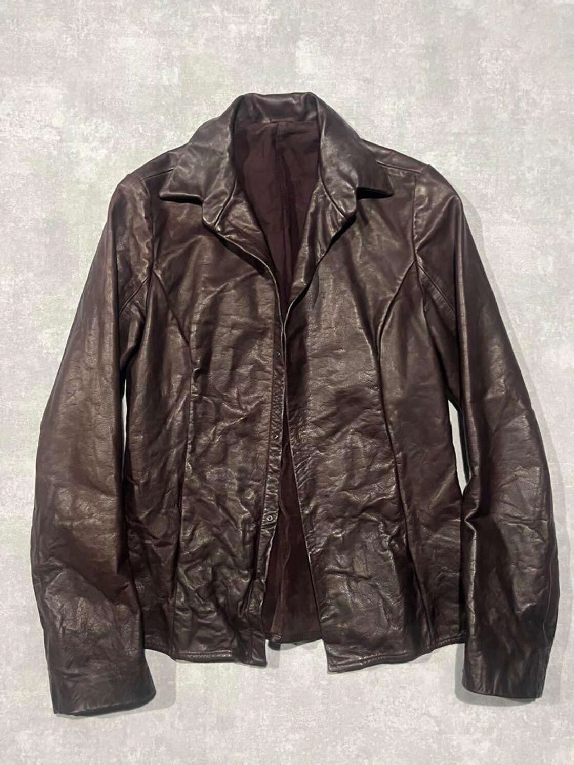 carpe diem レザーシャツ ボルドー ブラウン guidi | PAY ID