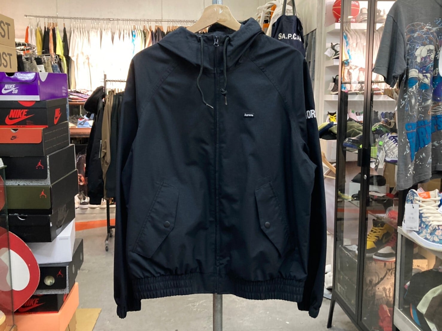 Supreme GORE-TEX HOODED HARRINGTON JACKET BLACK MEDIUM 11480  