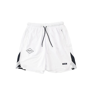 Triangle logo Side cut mesh shorts : ホワイト