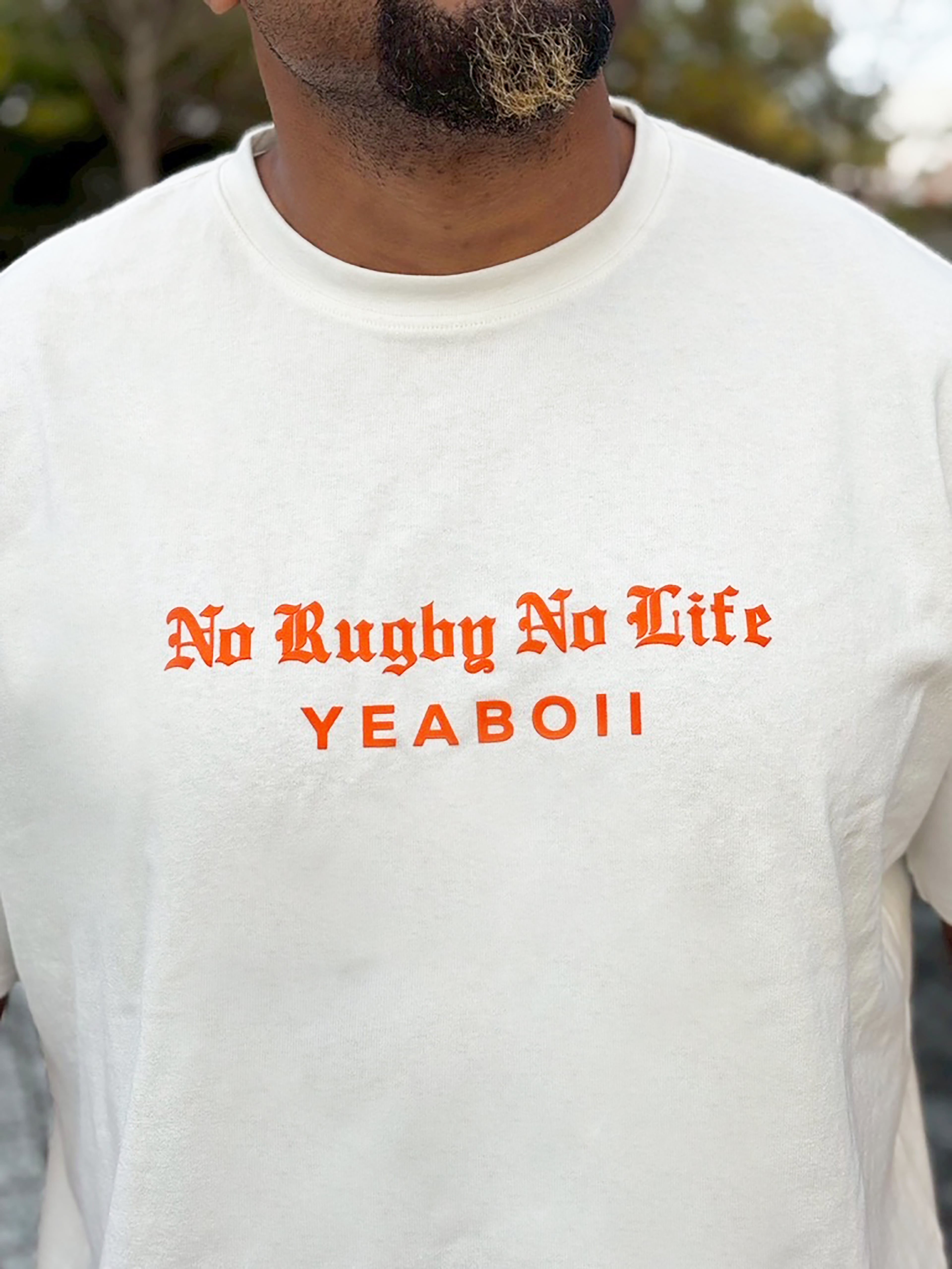 No Rugby No Life Tシャツ」 ホワイト | Yeaboii Online shop