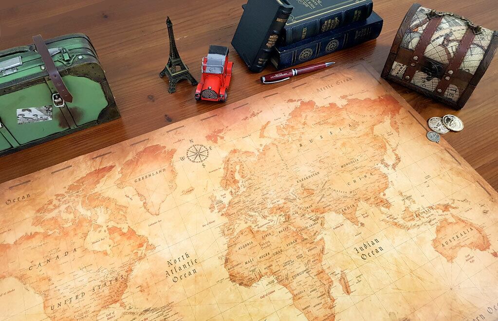 ザ マップ オブ コロンバス インテリア用世界地図 塗り絵ができる世界地図 2枚セット 全３色 Lagodesign