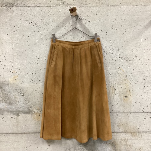 leather flare skirt