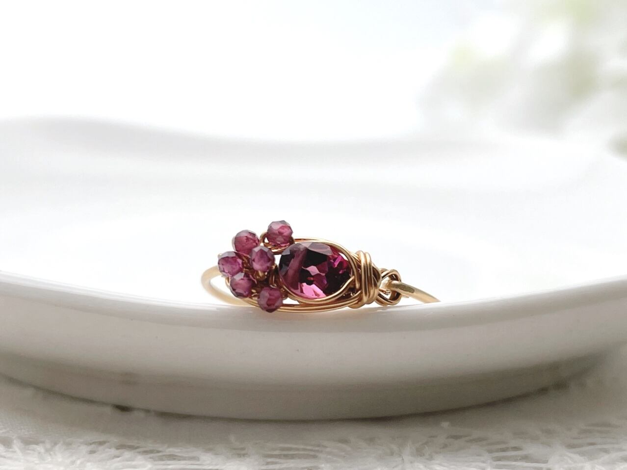 パープルガーネットの指輪