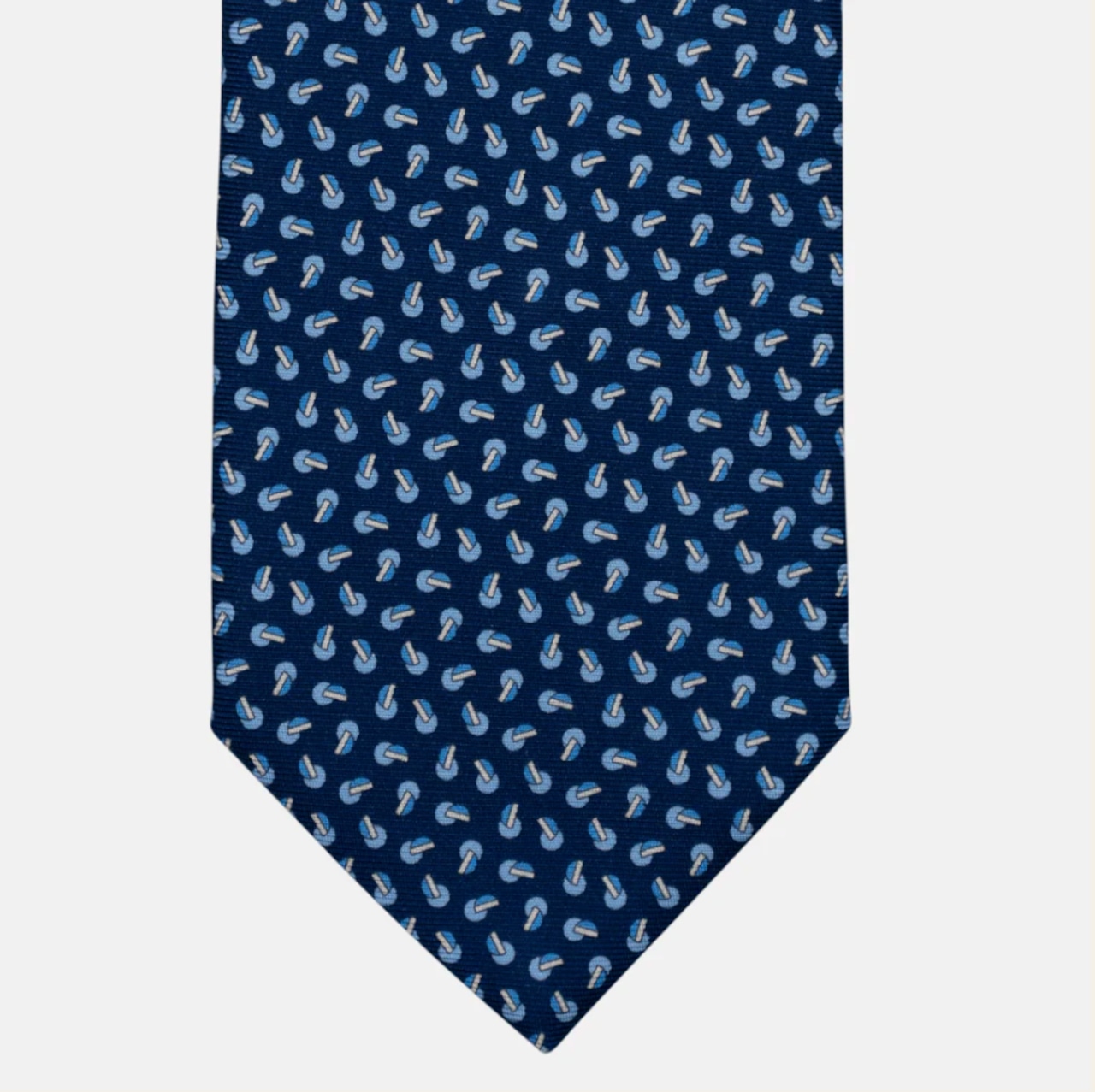 Cravatta 3 pieghe in Seta Microfantasia Blu e Celeste - TA039N