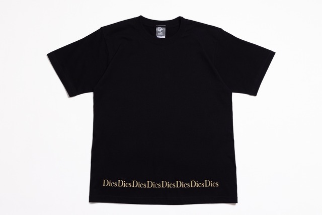 Dics Line Tシャツ ブラック×ゴールド