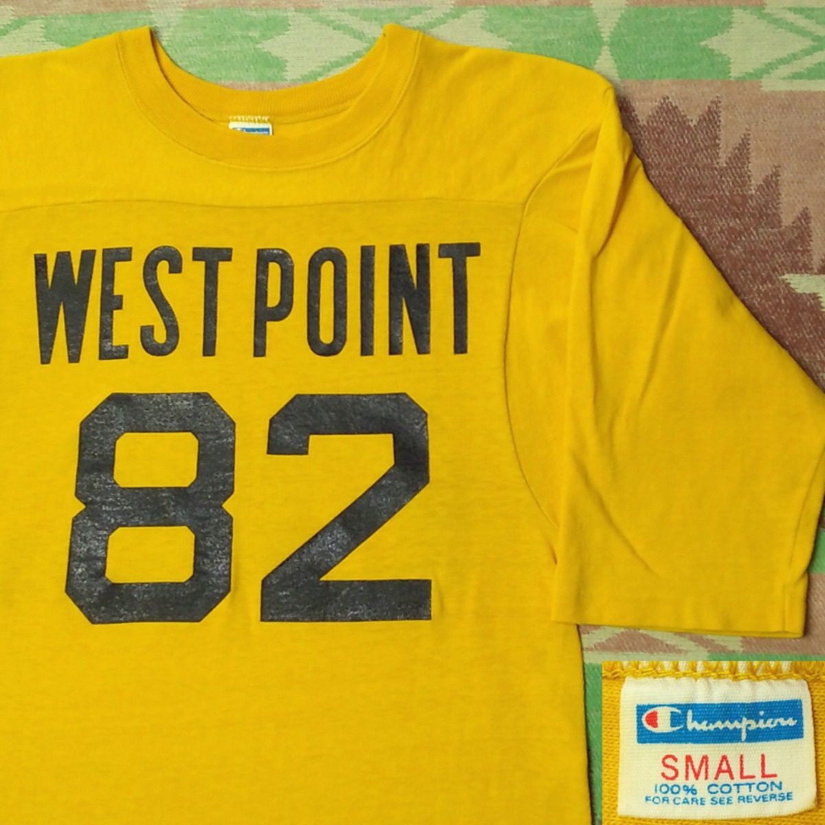 70s～ Champion U.S.ARMY WEST POINT 82 Print Football T-Shirt（S 