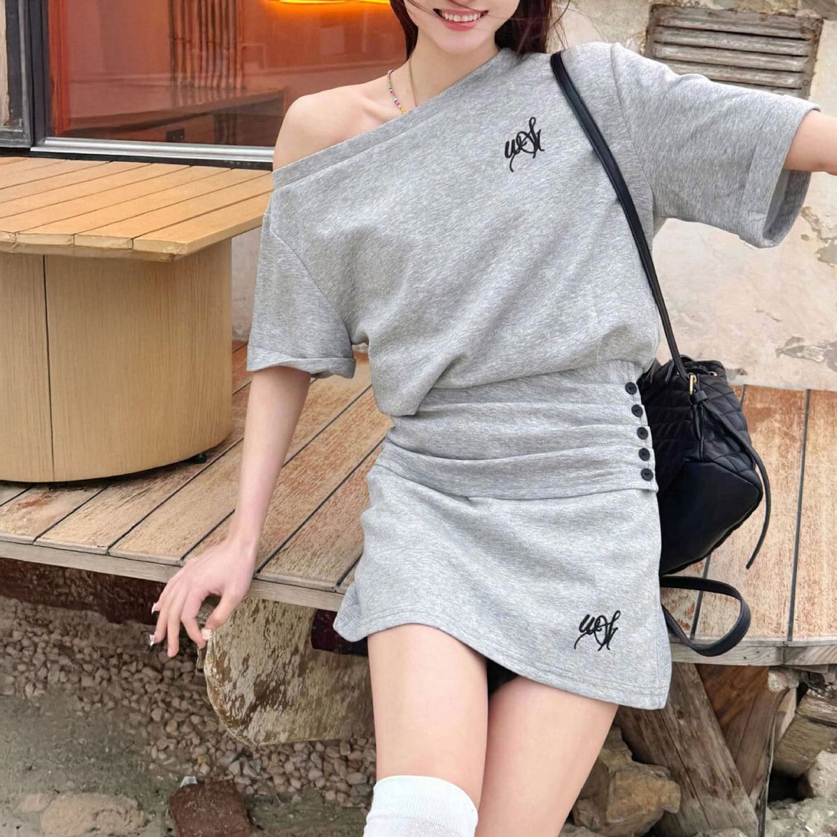 セットアップ オフショル Tシャツ ミニスカート 2点セット レディース