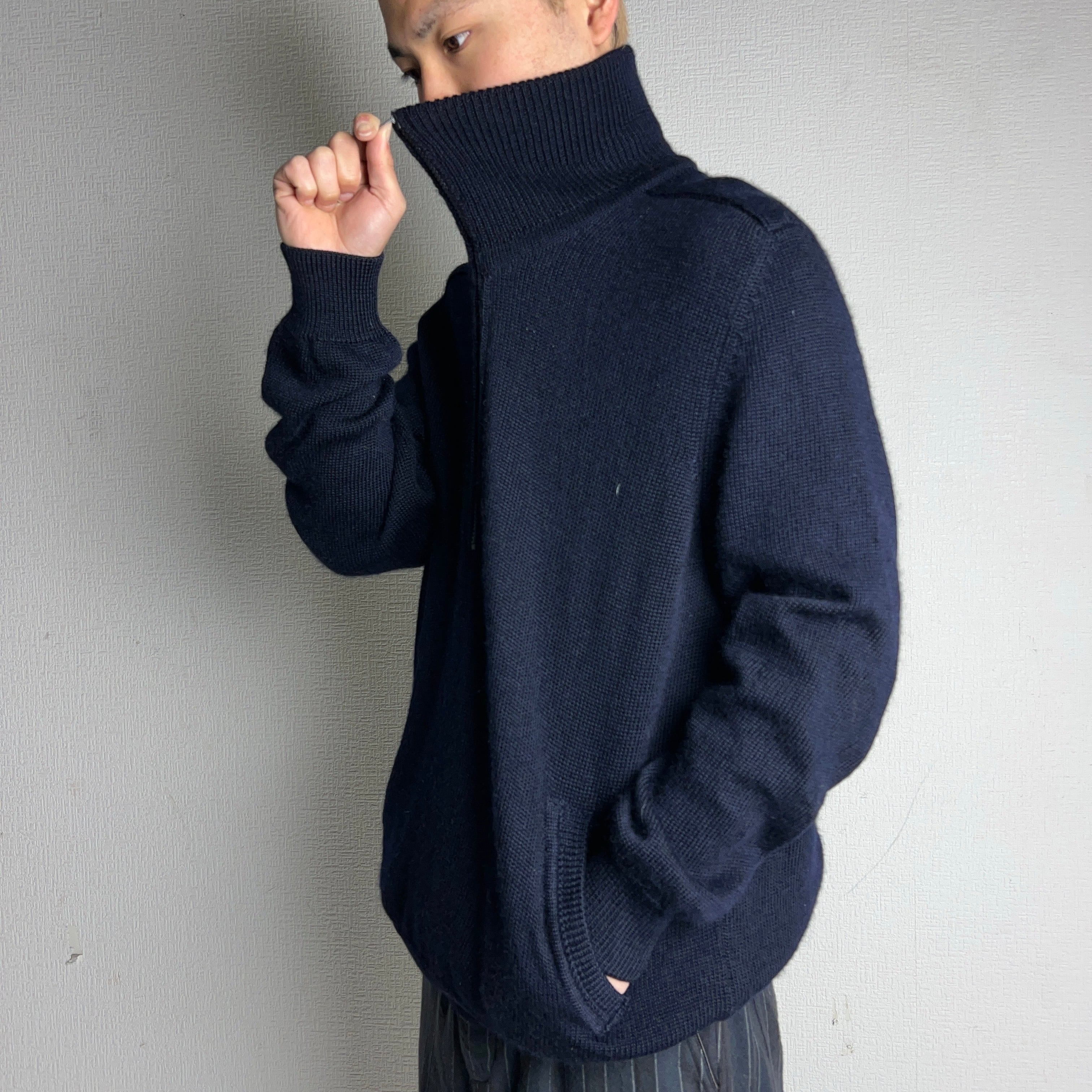 【美品】Ermenegildo Zegna ニット ハーフジップ ウール 1980's Ermenegildo Zegna Half Zip Knit Sweater 80年代