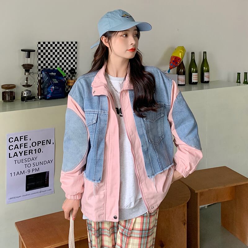 オータムスタンダードシャツ ジャケット ルーズトップス ロング レトロ 秋物 ステッチ 萌量不足75125165908