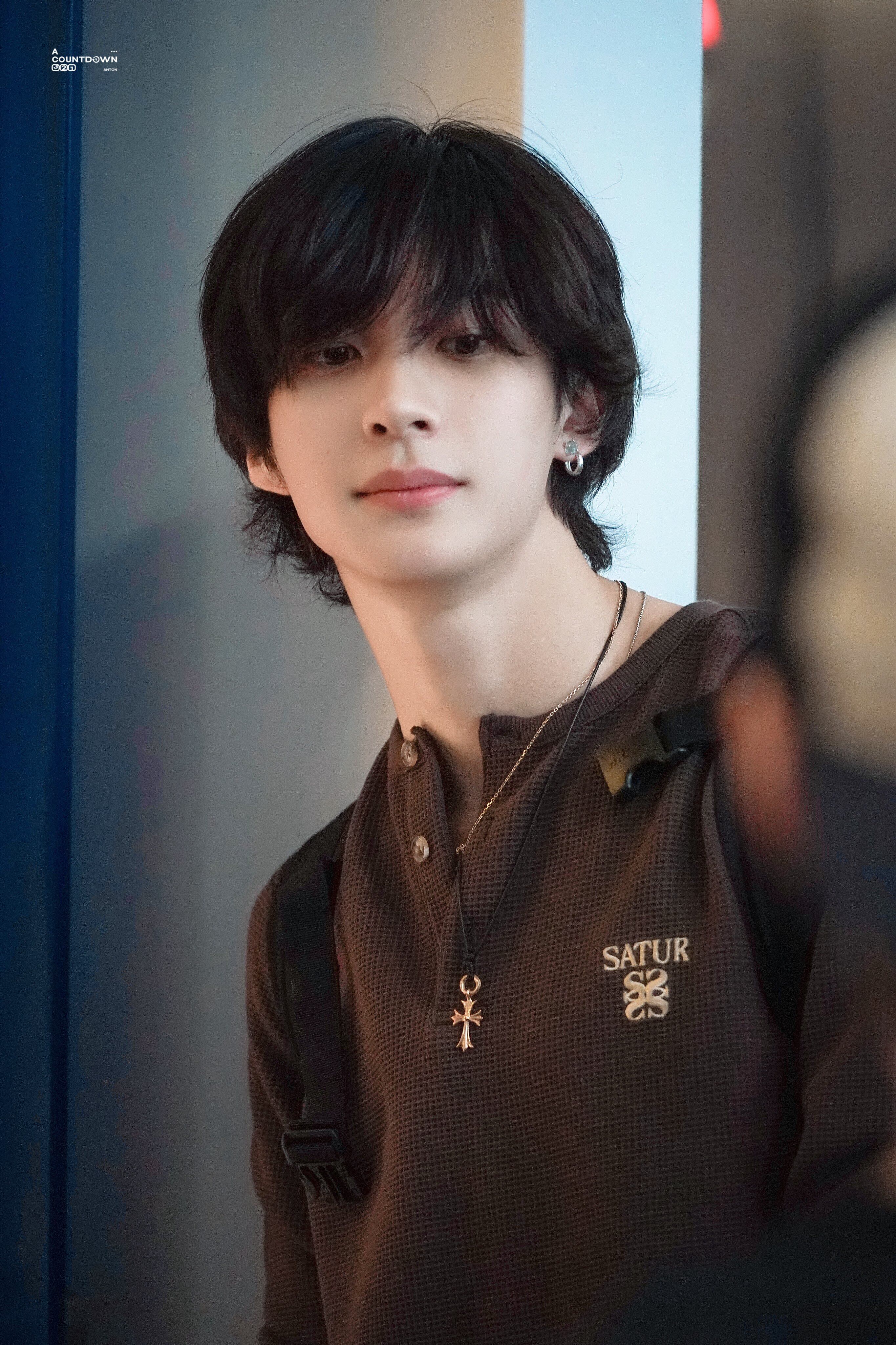 在庫少なめ！☆RIIZE アントン 着用！！【SATUR】Waffle Henry Neck T