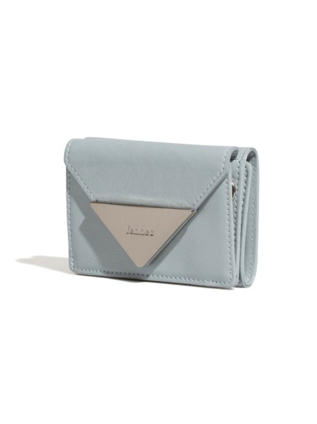 [FENNEC] CRINKLE TRIANGLE TRIPLE WALLET D - MID GREY