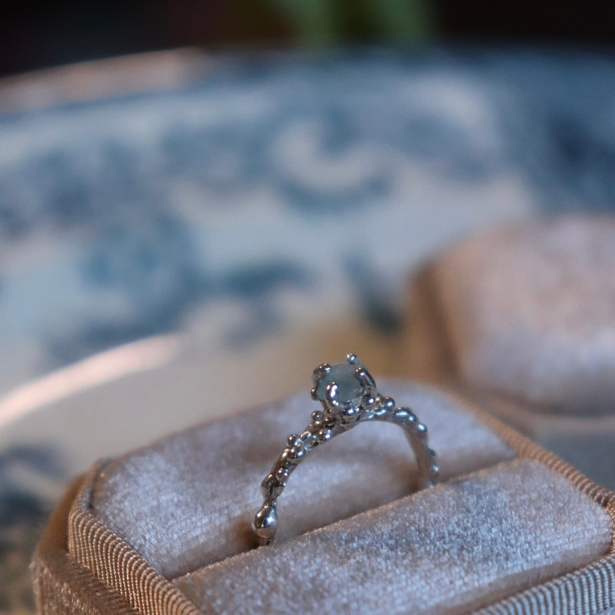 ブルートルマリン　リング　12号 Melted ring : Blue tourmaline (12号) | ussa jewelry