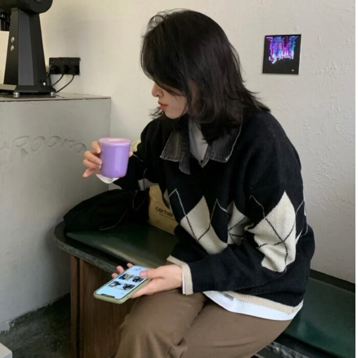 スタイルセーター レディースルーズVネックスプリングブラウス ジャケット ロング 春物 モンロー17592681460