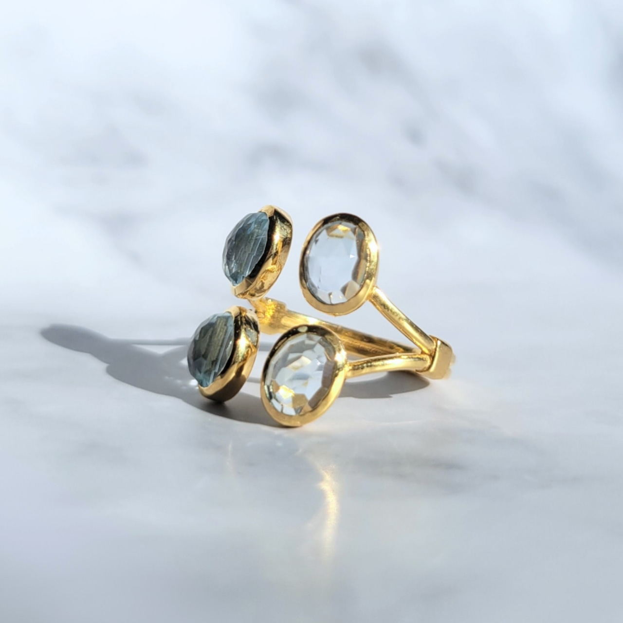 【即納】Drop in Halo *BLUE TOPAZ* -anelli-