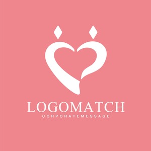 ハートの支え合う人のロゴ