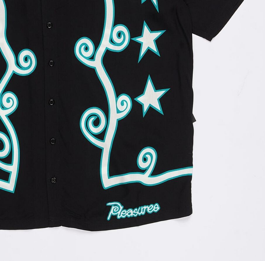 PLEASURES/プレジャーズ】FURY BUTTON DOWN 半袖シャツ / BLACK