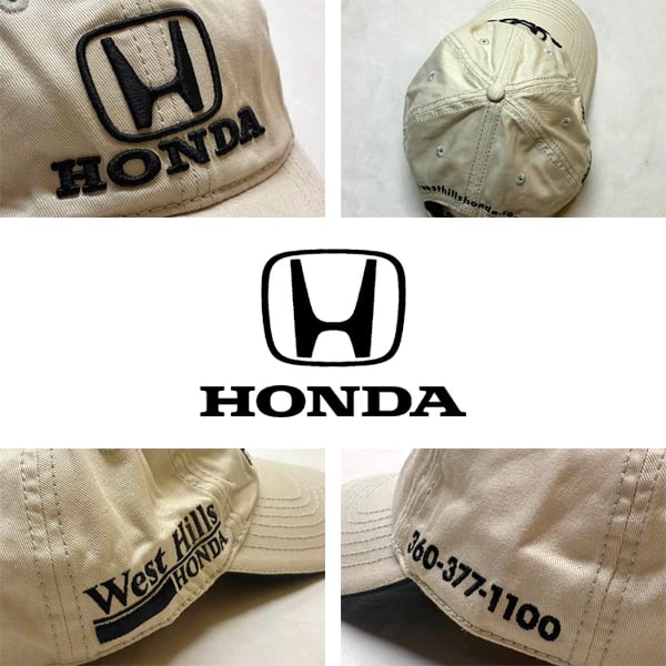 1点物◇ホンダHONDAベージュ刺繍ロゴ帽子ベースボールキャップ古着