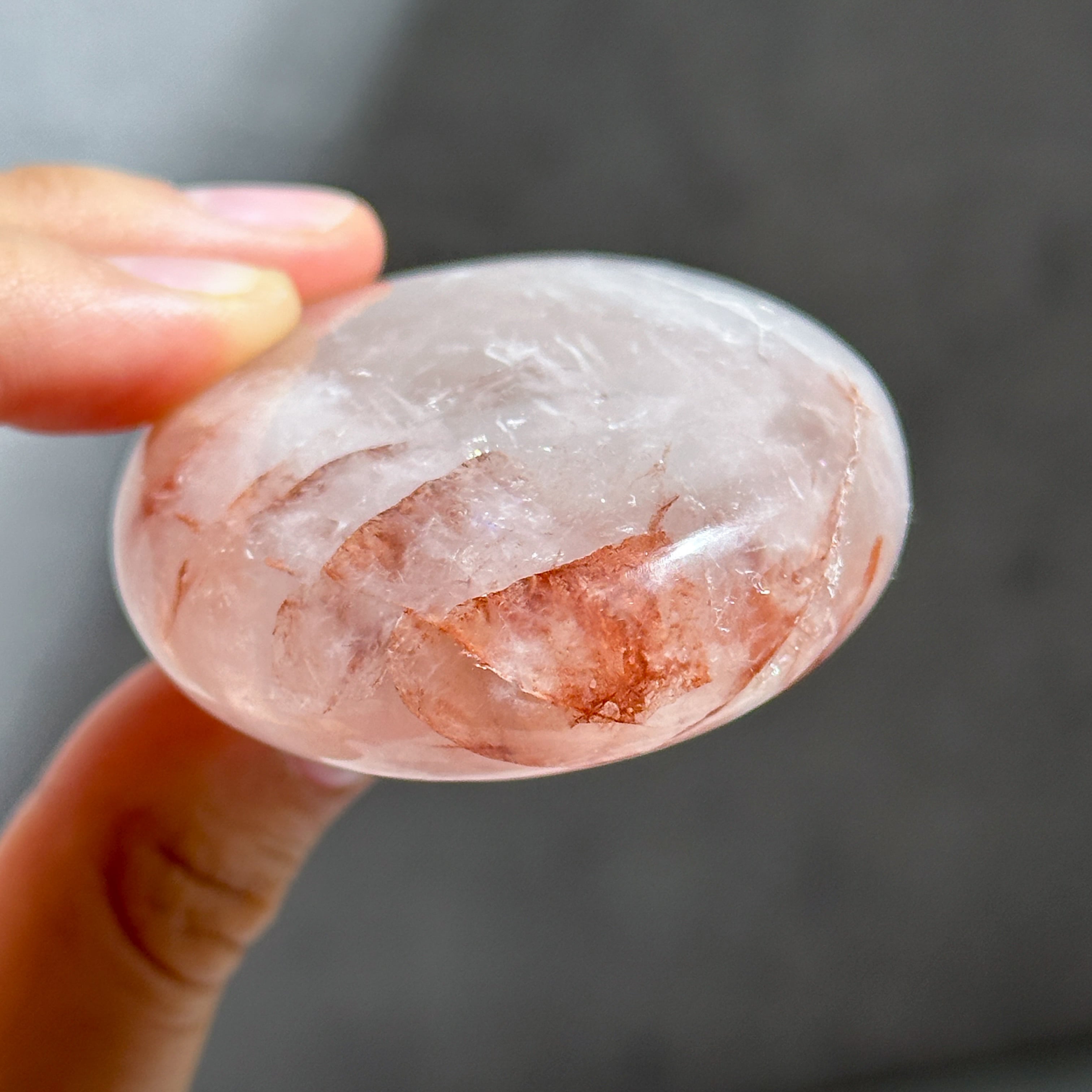 レッドヘマタイトクォーツ パームストーン15◇Red Hematite Quartz