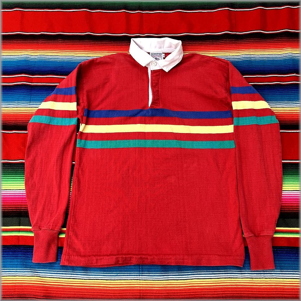 ☆LAND'S END ランズエンド 80s 90s USA製 ラグビージャージー size XL