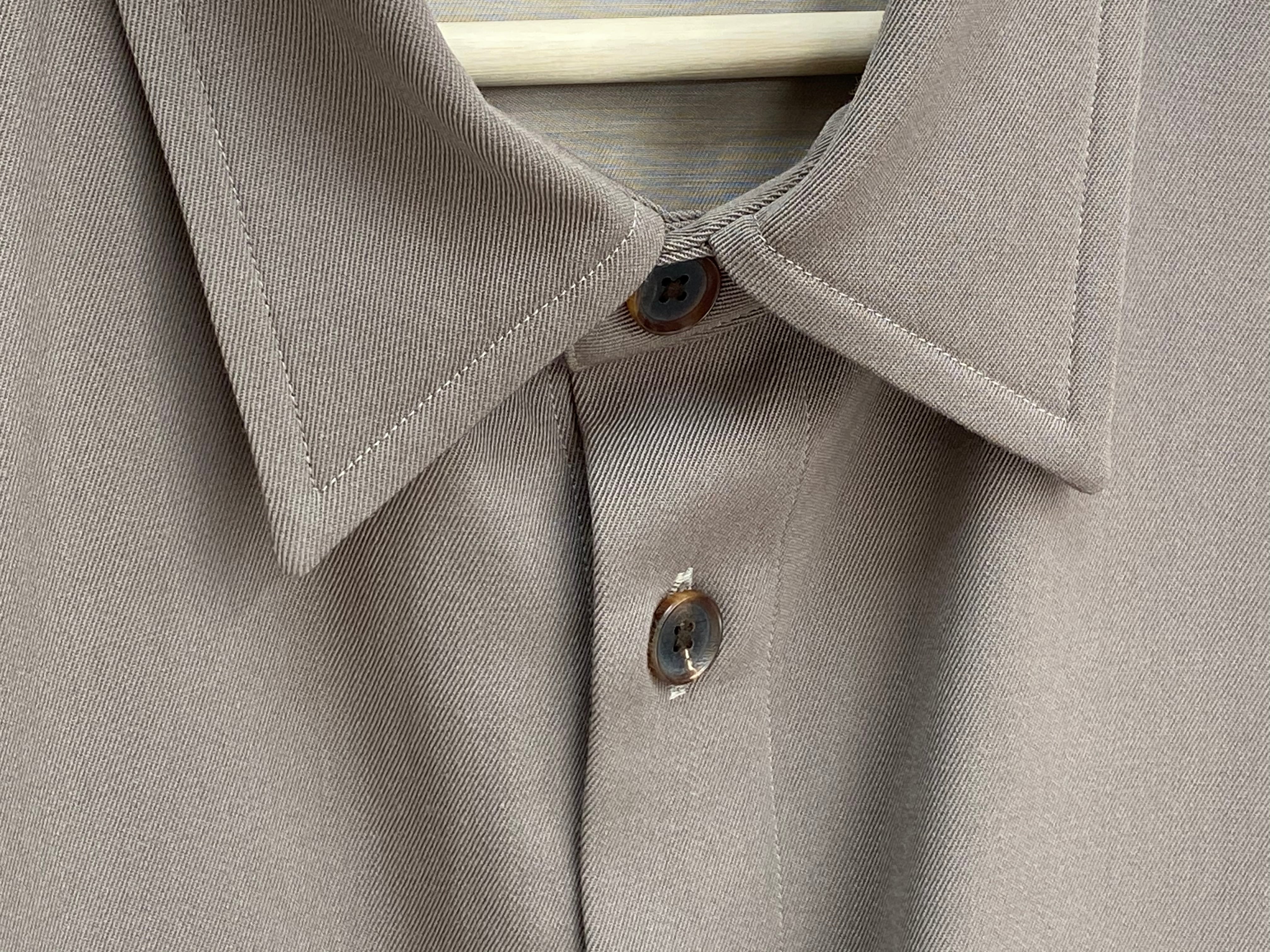 AURALEE WOOL MAX GABARDINE SHIRTS GRAYBEIGE 4 110KA2392 | BRAND 