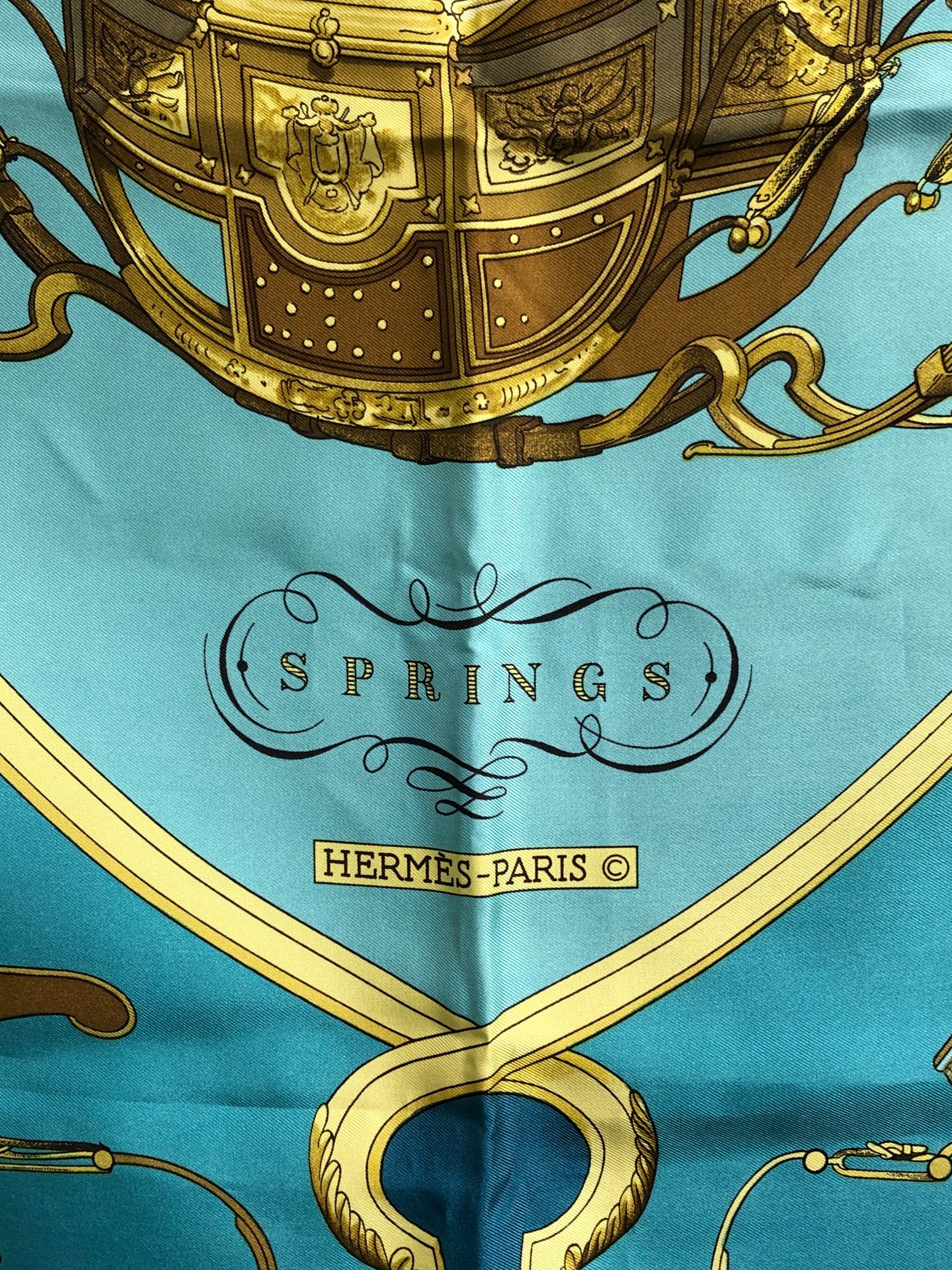 HERMES エルメス カレ90 シルク スカーフ SPRINGS スプリングス 鑑定
