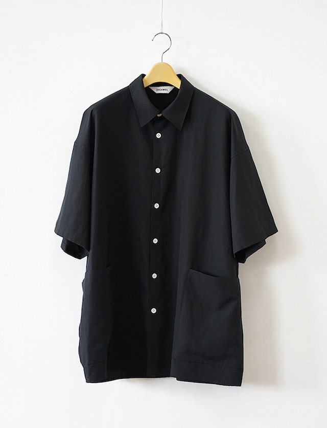 DIGAWEL : SIDE POCKET S/S SHIRT ② / BLACK