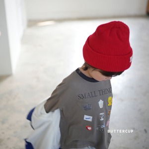 【Butter cup】スモールシングロンT 80〜110cm チャコール 241018