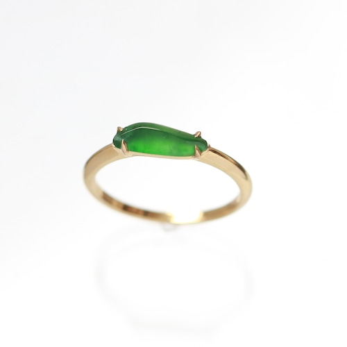 オンライン限定！【K10YG forest green jadeite ring】A貨翡翠 jd_rg1861