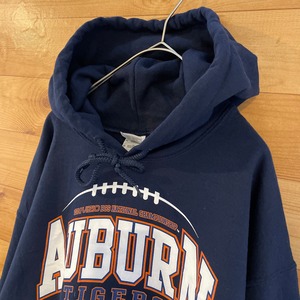 【GILDAN】カレッジ スウェット パーカー フーディ オーバーン大学 auburn university football TIGERS アーチロゴ M US古着