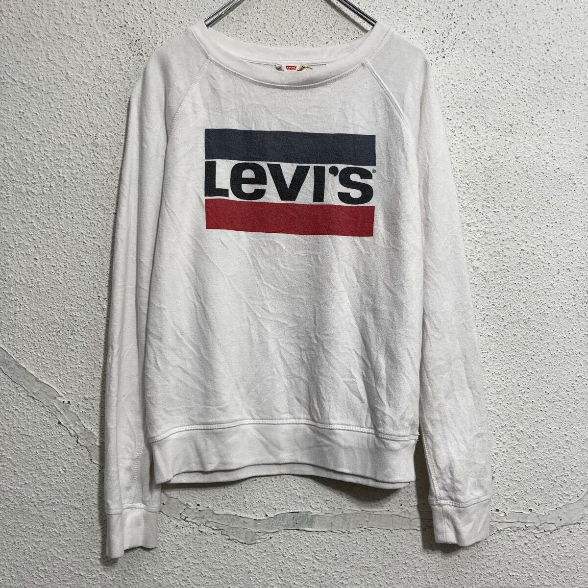 Levi's ロゴスウェット トレーナー キッズ M ホワイト リーバイス プル