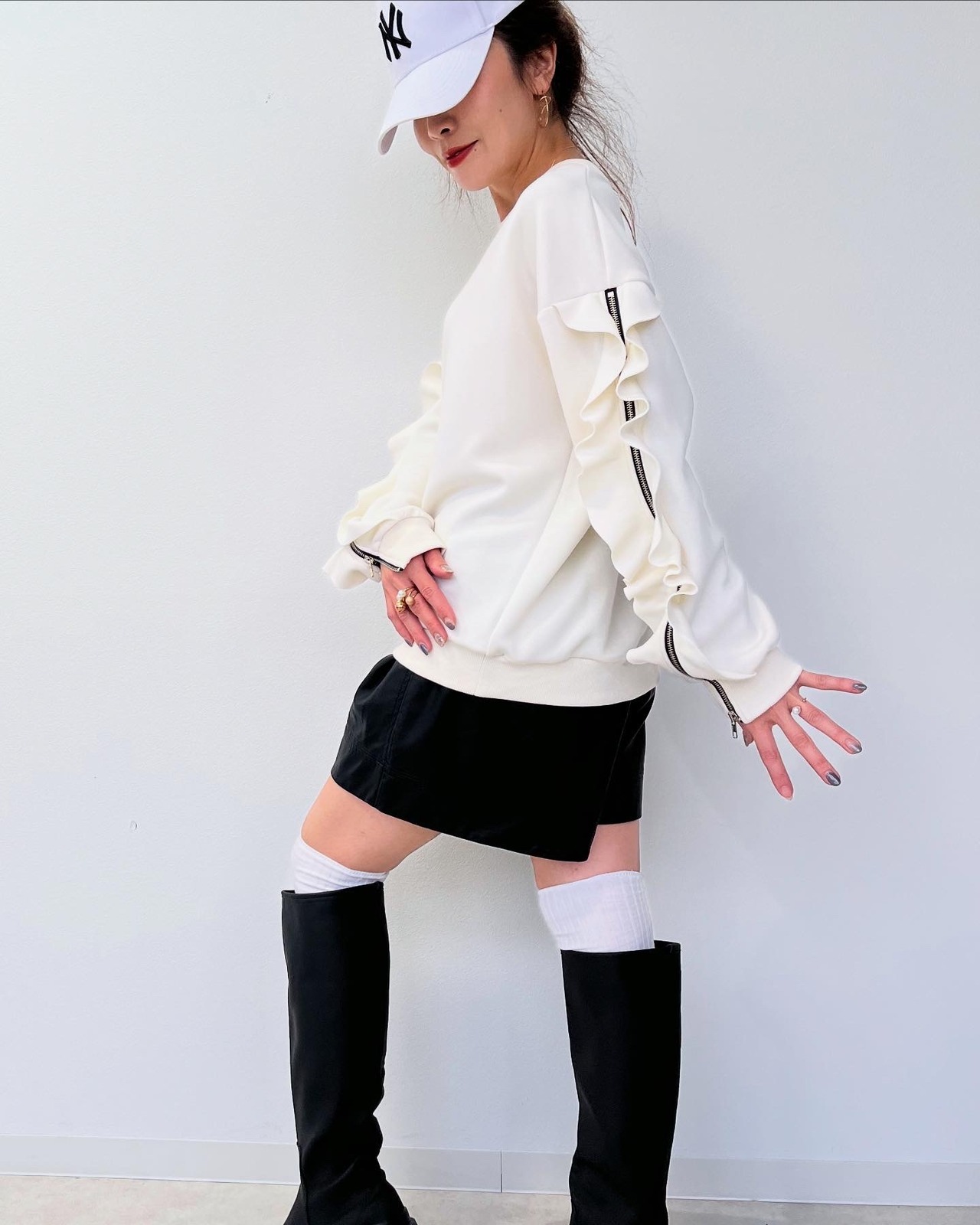 ミカーレミカーレ MICALLEMICALLE フリルスリーブプルオーバー