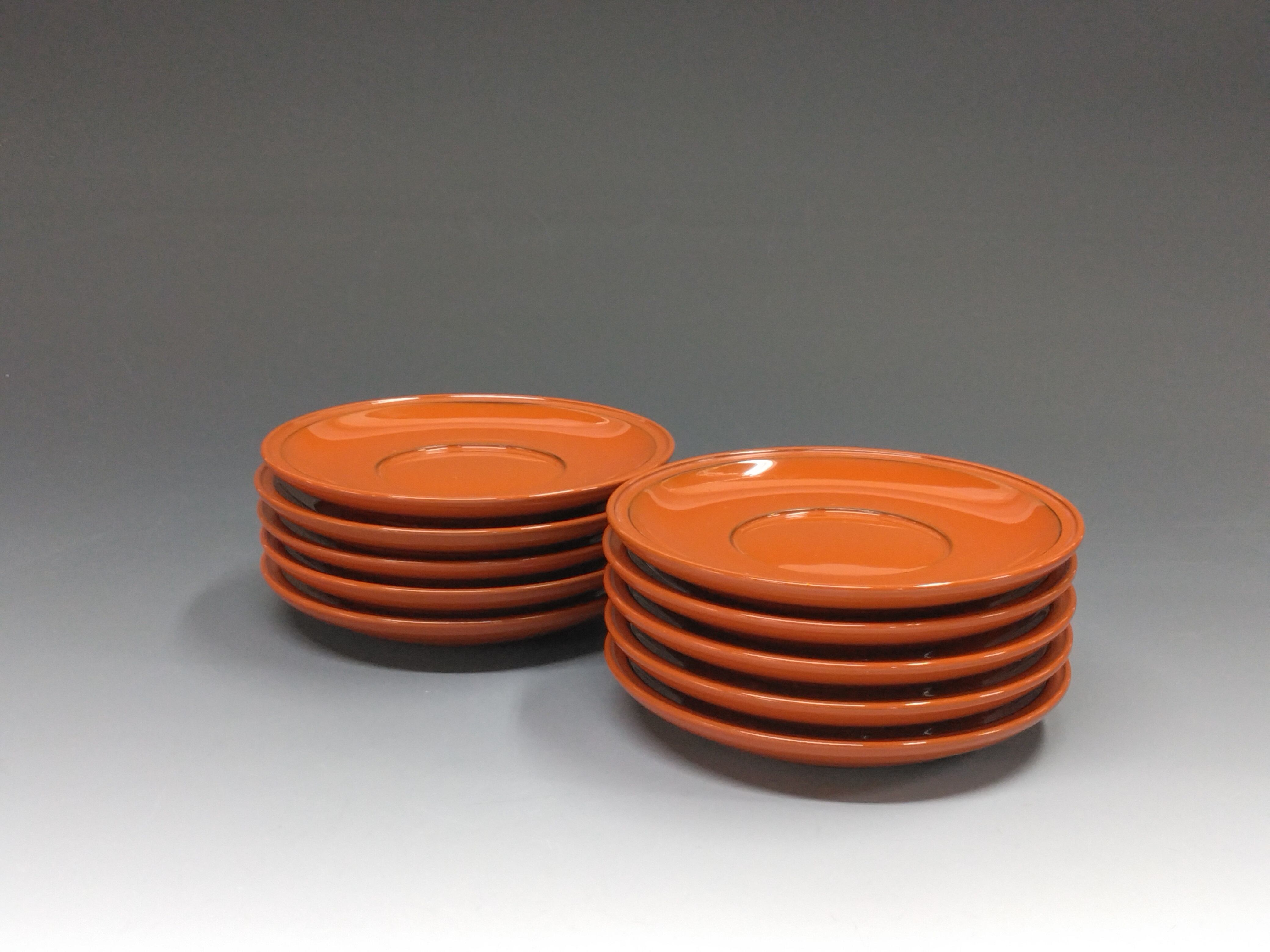 伝統工芸 根来塗|Negoro lacquer ware 上手の朱研出 茶托 1枚 伝統工芸 根来塗|Negoro lacquer ware 上手の朱研出 茶托 1枚
