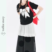 ビックリボン ピュアコットンラウンドネックTシャツ i0360