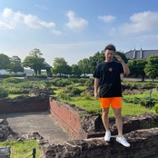 NUMBERX orange×silver (半袖T-shirt) "black"
