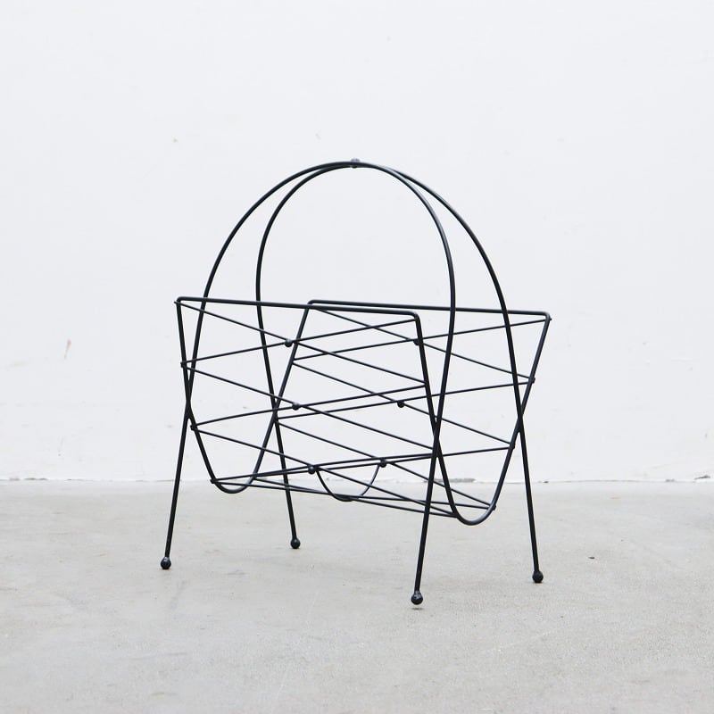 U.S. ヴィンテージ ワイヤー マガジンラック 雑誌 本 収納 モダン