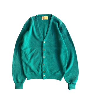 Vintage 60s Alpaca wool knit cardigan -green/Sears-