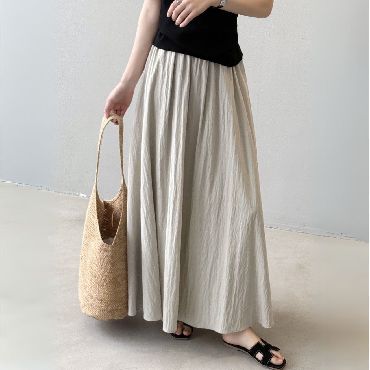 Aラインシルエットロングスカート 00581