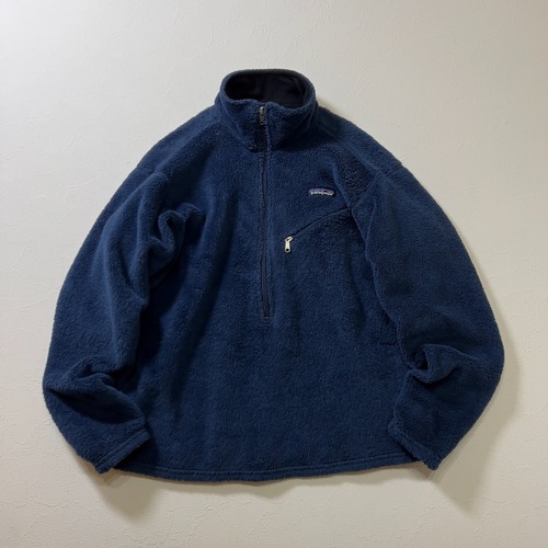00s USA patagonia　レギュレーター　POLARTEC　ハーフジップ　ファーフリース　パタゴニア　ネイビー　S 古着