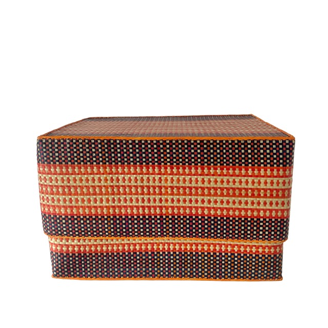 Rectangular colourful basket LL w40.5cm×30.5cm×h25cm四角カラフル蓋付き収納かご特大サイズ